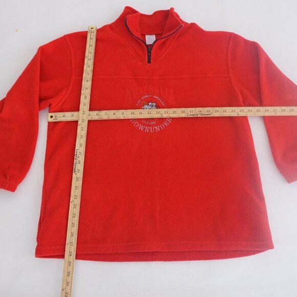 Vtg Down Under Red Embroidered Australia Koala Quarter Zip Fleece Sweater Xl - Picture 4 of 10